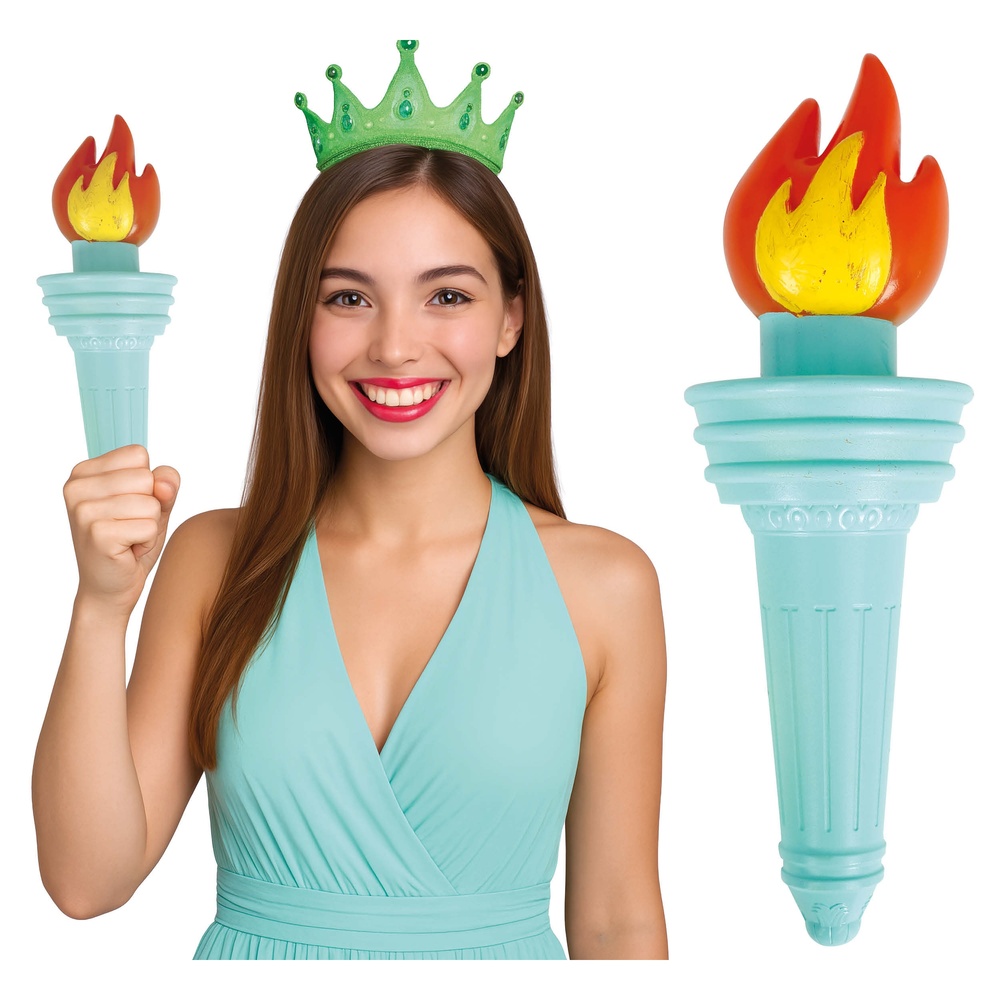 Frihedsgudinden Fakkel - 1 stk (30 cm) | Amerika Dekorationsfigurer - Temashop