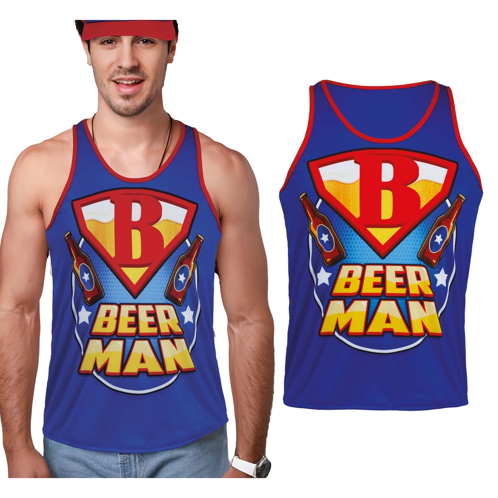 Beer Man Tanktop | Drinks kostume til mænd - Temashop