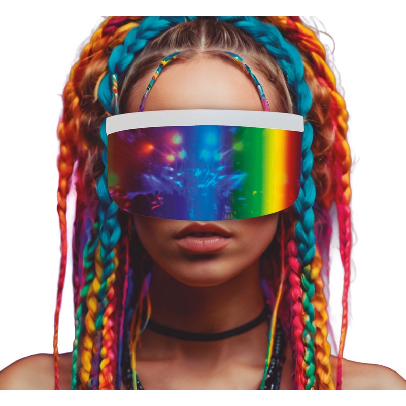 Cyber Visor Briller Regnbue | UV / Neon Briller - Hovedtilbehør - Temashop