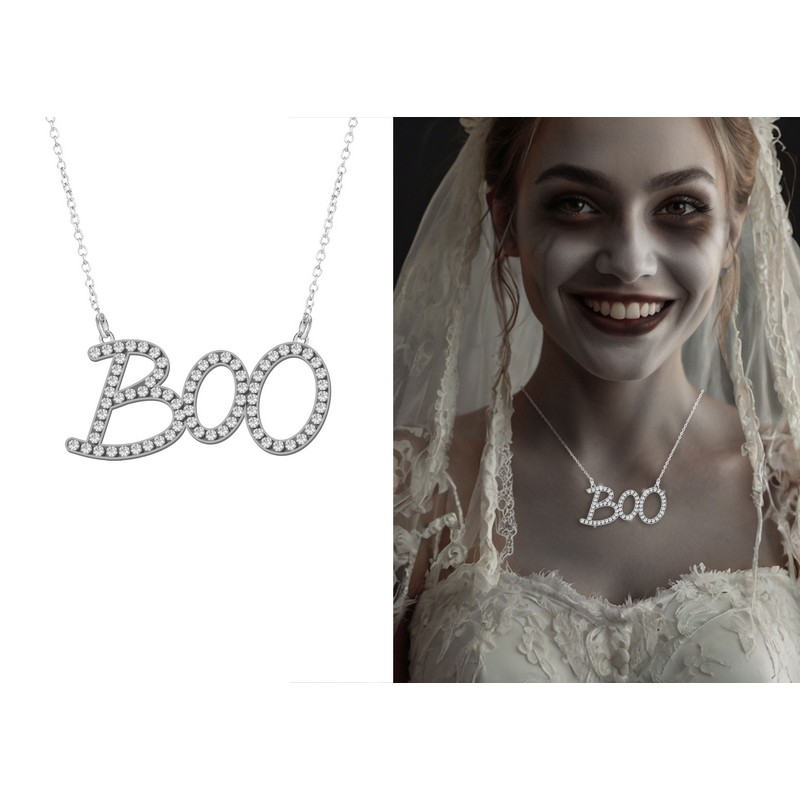 Boo Halskæde Sølv | Spøgelse Halskæder - Smykker - Temashop