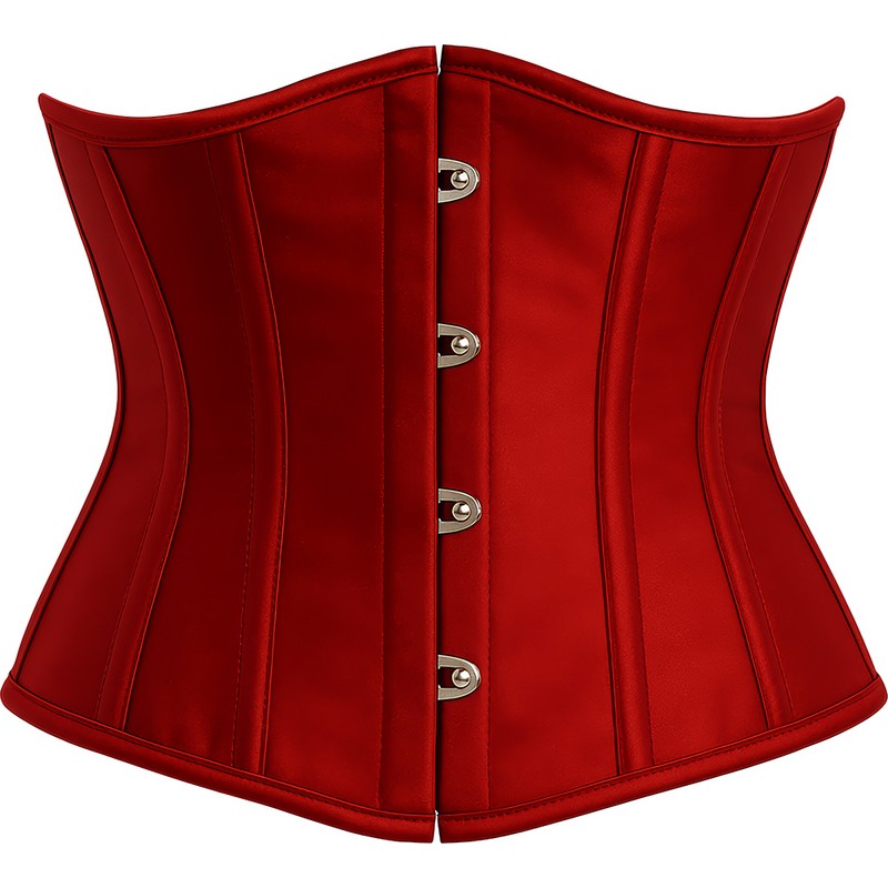 Pirat Satin Korset Rød | Pirat Overdel - Beklædning - Temashop