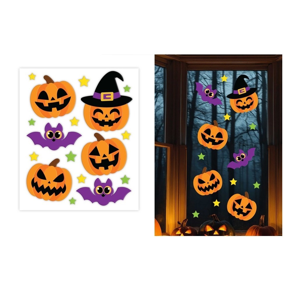 Halloween Græskar Vinduesdekorationer I Gel