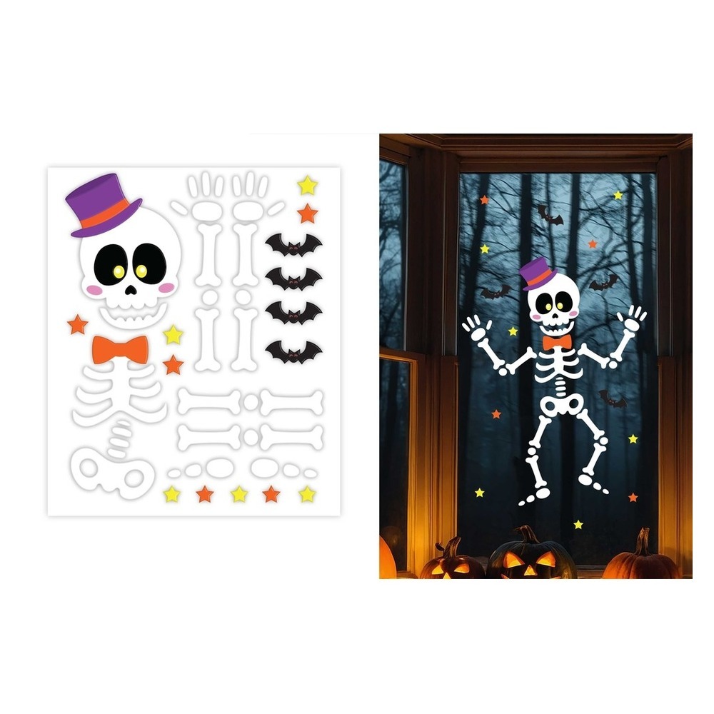 Halloween Skelet Vinduesklistermærker