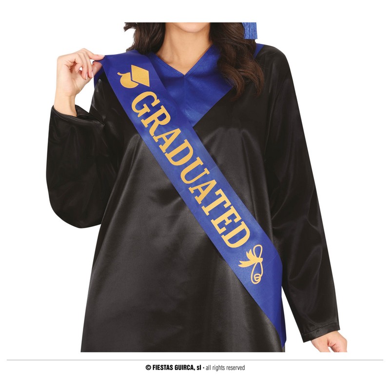 Graduated Student Skråbånd Blå | Studerende Skråbånd - Festtilbehør - Temashop