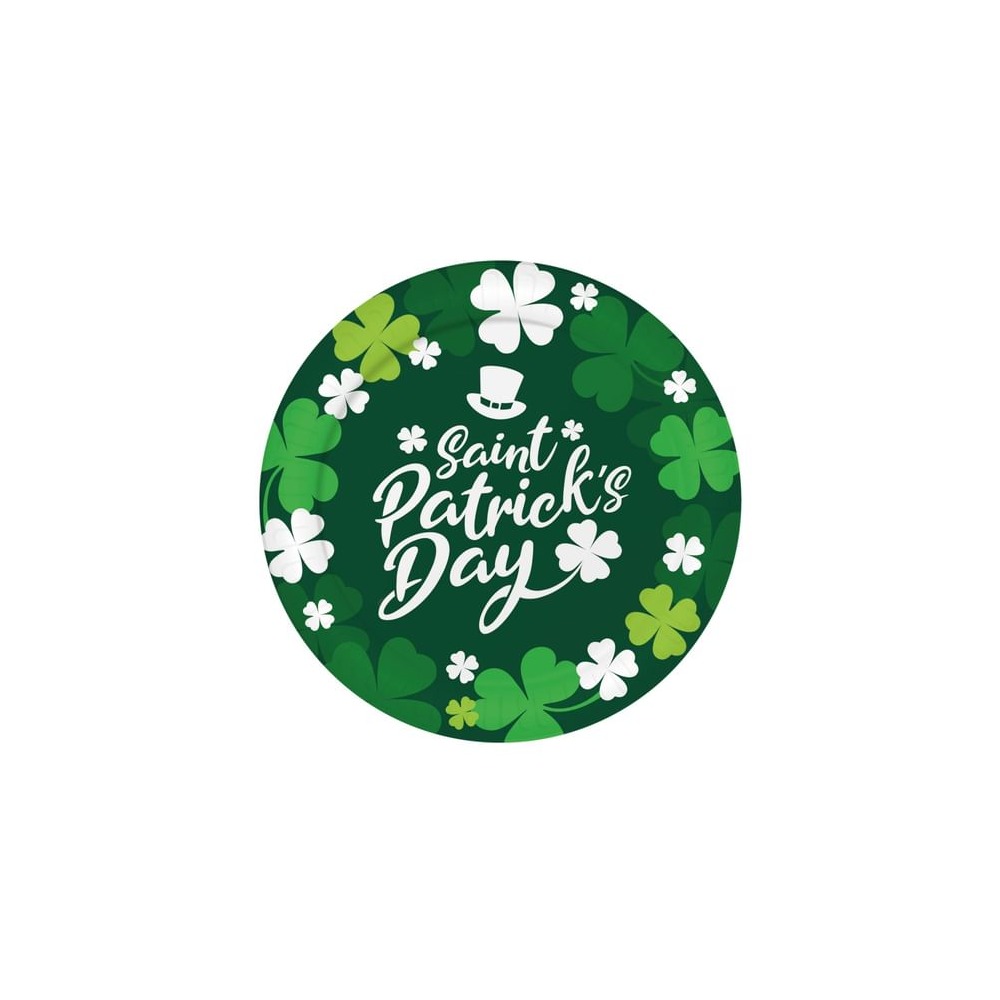 Saint Patrick's Day Paptallerkener - 6 stk (Ø 23 cm) | Sankt Patricks dag Tallerkner - Temashop