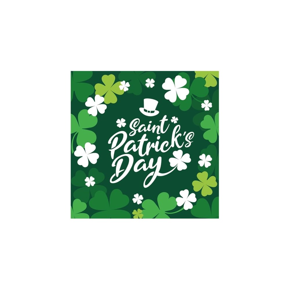 St. Patrick Servietter - 12 stk (16 x 16 cm) | Sankt Patricks dag Servietter - Temashop