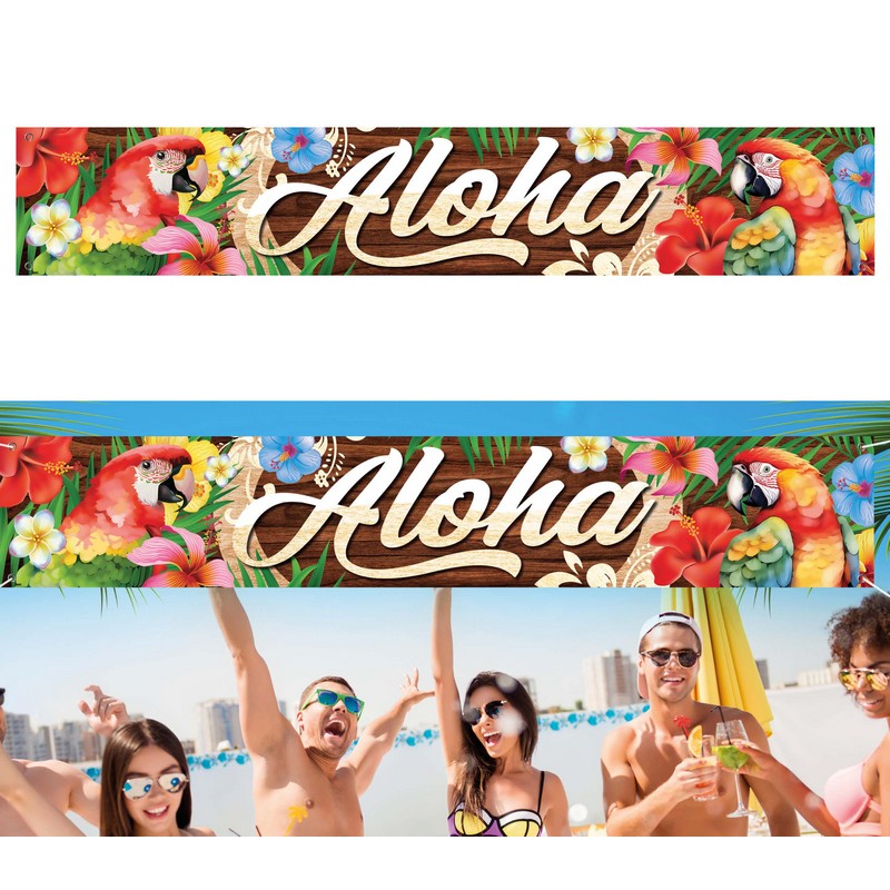 Aloha Hawaii Banner - 1 stk (150 x 30 cm) | Hawaii Bannere - Temashop