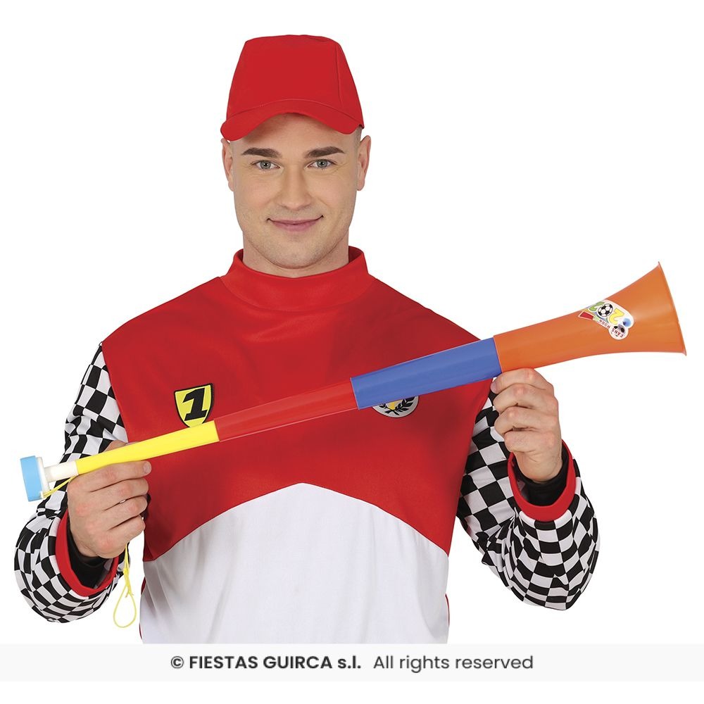 Farverig Sammenklappelig Vuvuzela (74 cm) | Fodbold Musikinstrument - Kropstilbehør - Temashop