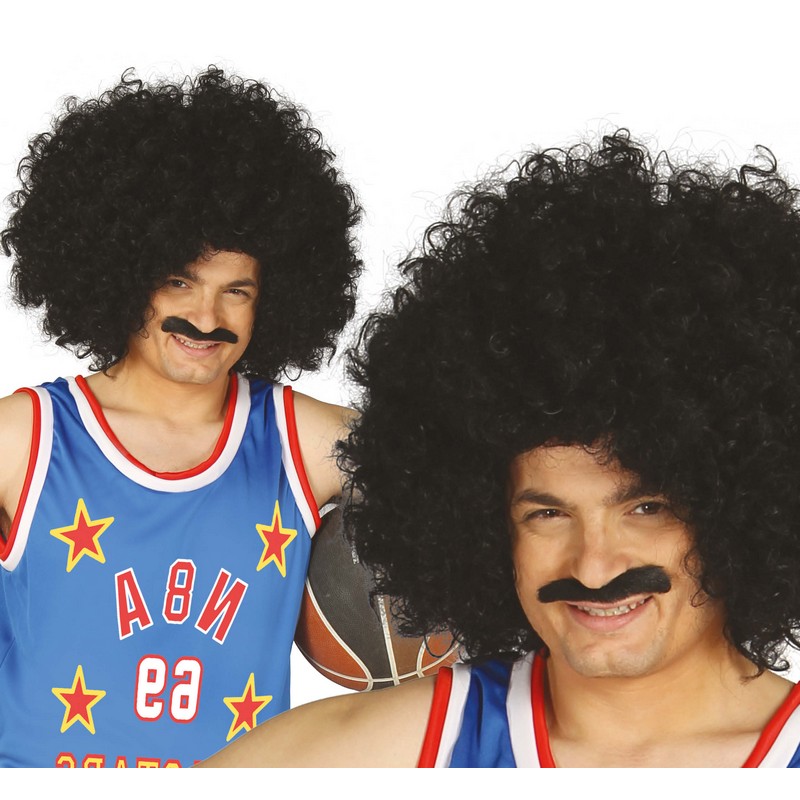 Basketball Afro Paryk Sort | Basketball Paryk - Hovedtilbehør - Temashop
