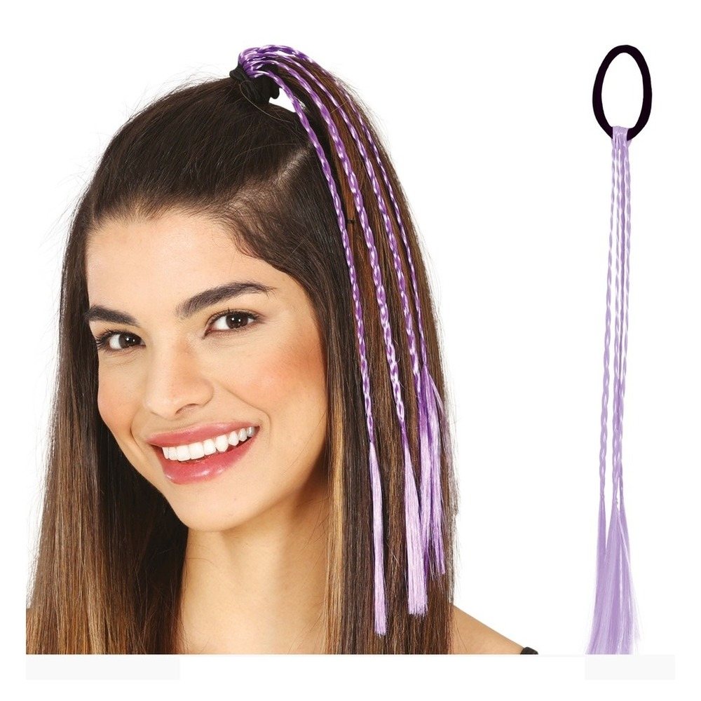 Flettede Hår Extensions Lilla (35 cm) | Lilla tema Hårclips - Hovedtilbehør - Temashop