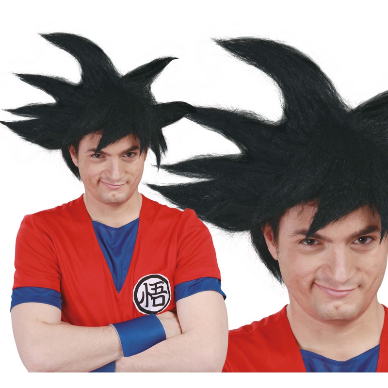 Superkriger Paryk Sort | Dragon Ball Z Paryk - Hovedtilbehør - Temashop