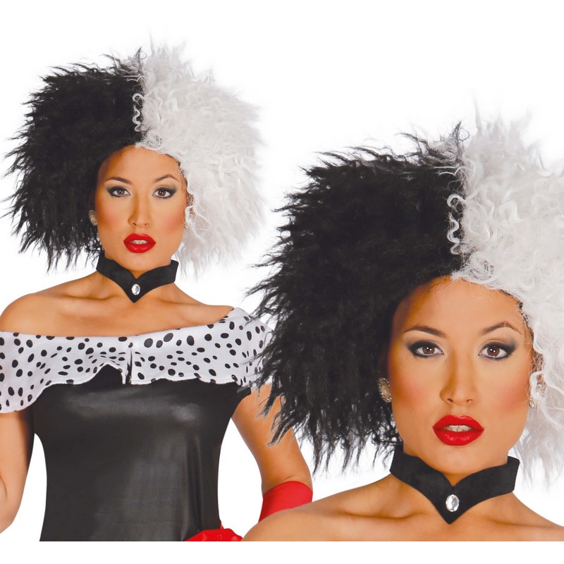 Cruella Paryk Sort/Hvid | Cruella de Ville Paryk - Hovedtilbehør - Temashop