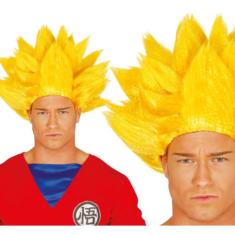 Superkriger Paryk Gul | Dragon Ball Z Paryk - Hovedtilbehør - Temashop