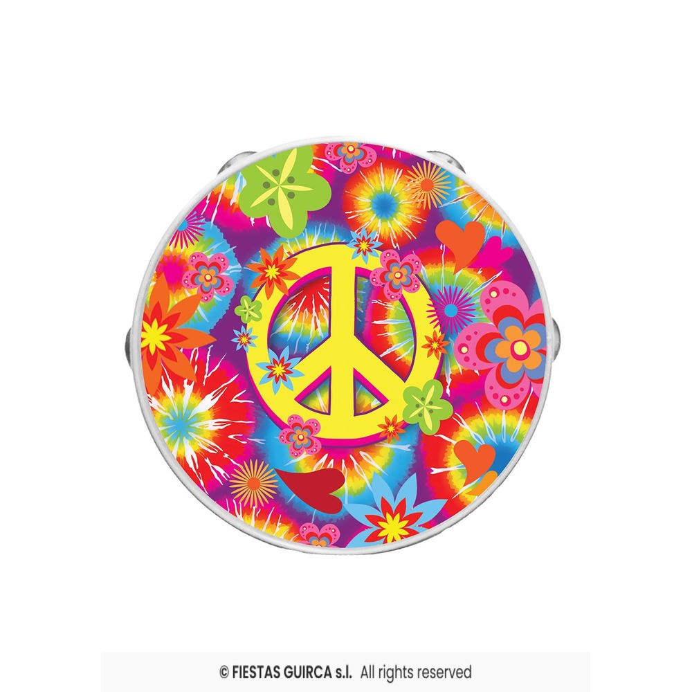 Hippie Tamburin (17 cm) | 60'erne Hippie Musikinstrument - Kropstilbehør - Temashop