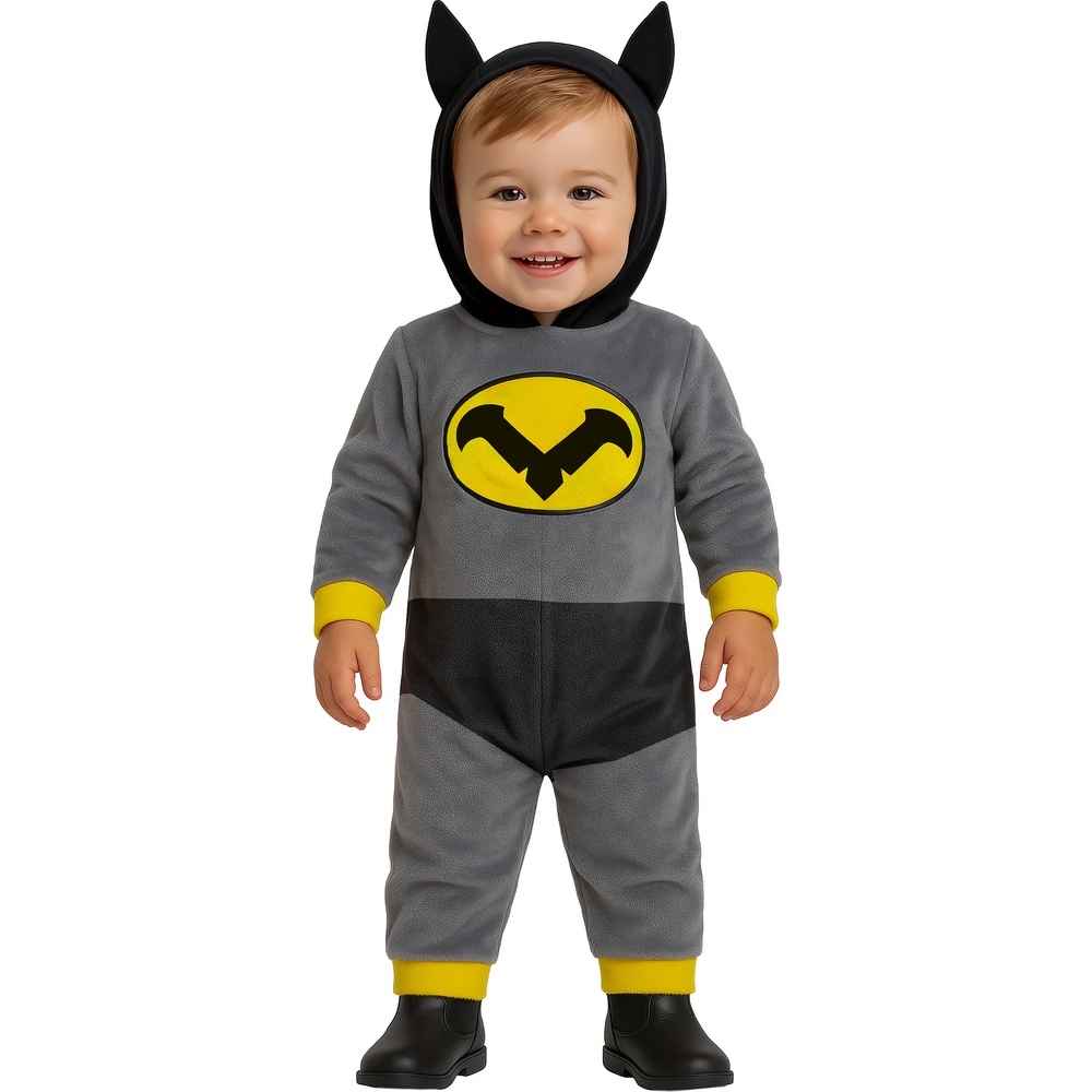 Flagermus Superhelt Børnekostume Grå