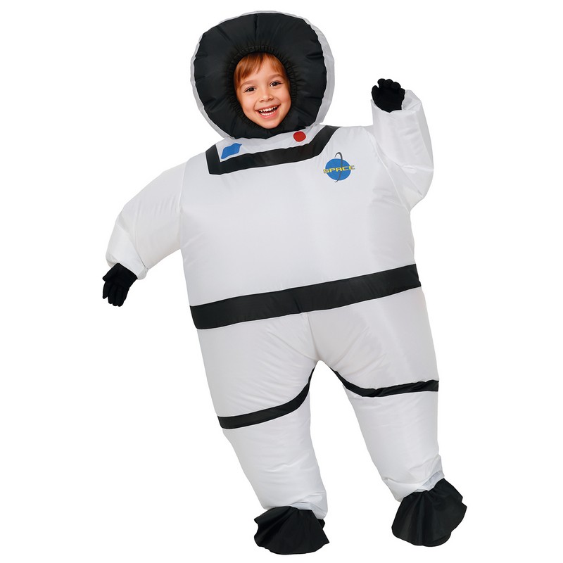Oppusteligt Astronaut Børnekostume Hvid | Astronaut udklædning til børn - Temashop