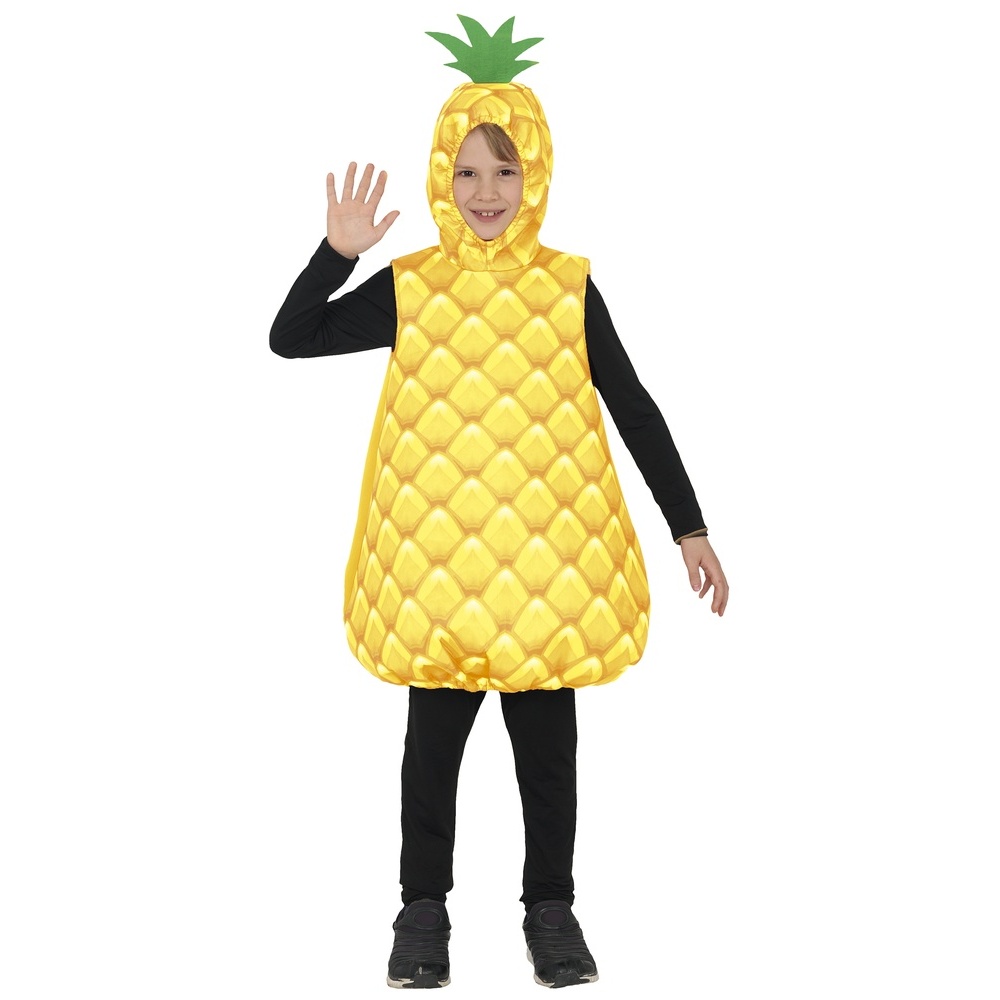 Ananas Børnekostume Gul - Natur kostume til børn i størrelserne 110-152 | Frugt udklædning til børn - Temashop