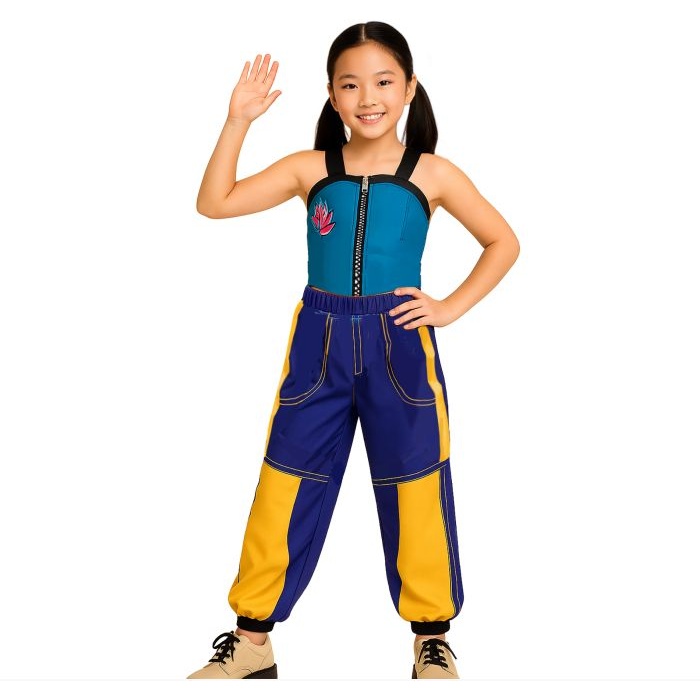 K-Pop Stjerne Lotus Børnekostume Blå