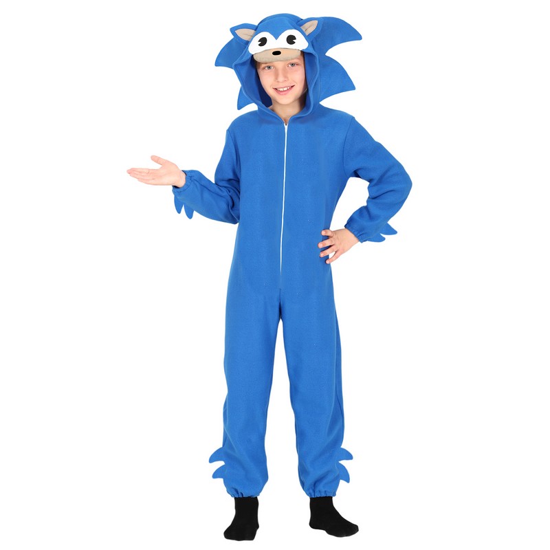 Blå Pindsvin Onesie Børnekostume