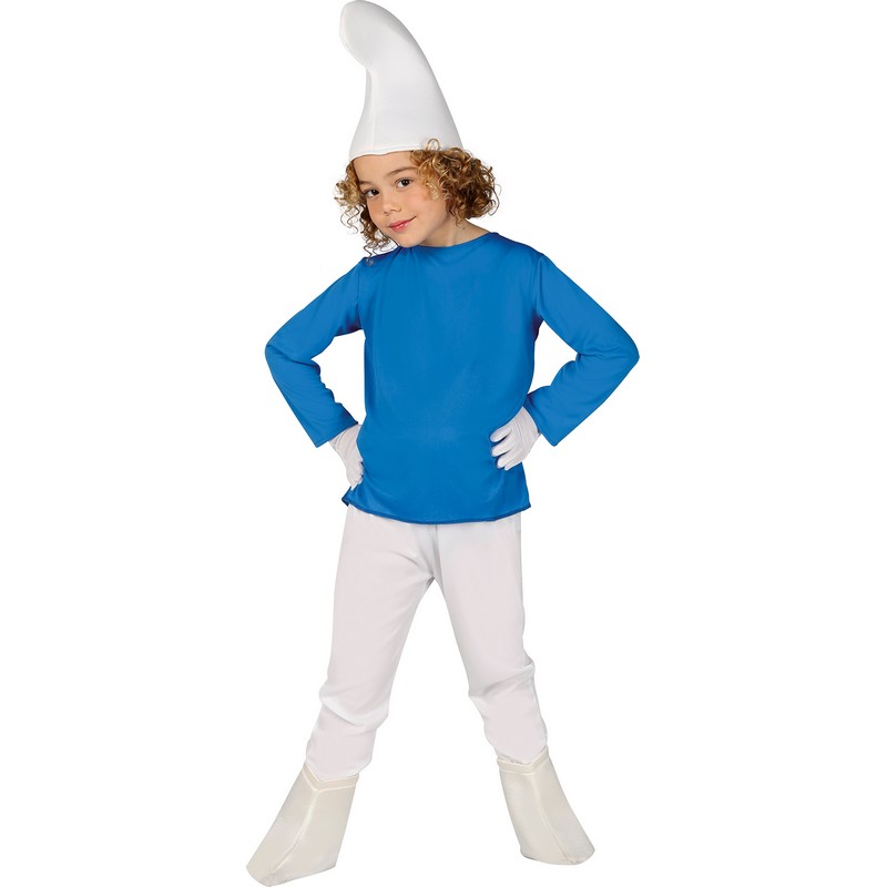 Smølf Børnekostume - Fantasy / Eventyr kostume til børn i størrelserne 98-152 | Smølf udklædning til børn - Temashop