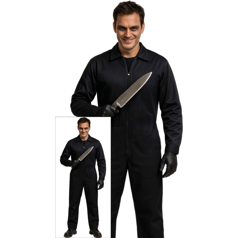Sort Heldragt Kostume | Halloween kostume til mænd - Temashop