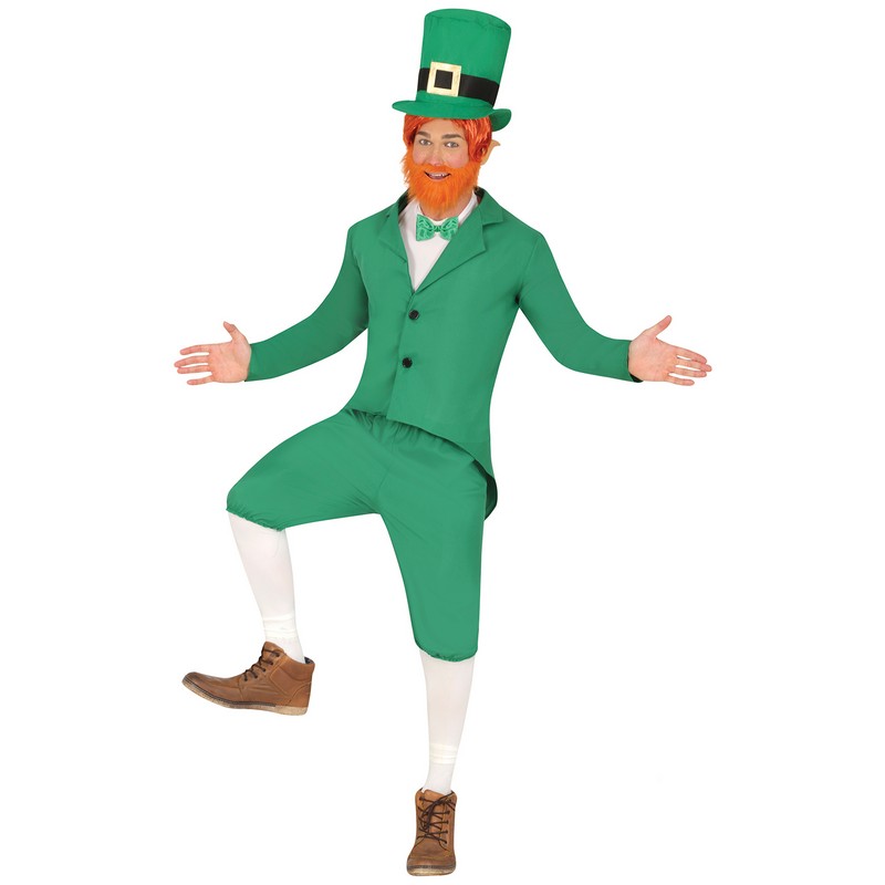 Irsk Leprechaun Kostume Grøn - Anledninger kostume til voksne i størrelserne M-L | Sankt Patricks dag kostume til mænd - Temashop