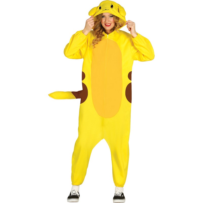 Elektrisk Chinchilla Gul - Børne TV kostume til voksne i størrelserne M-XL | Pokemon - Temashop
