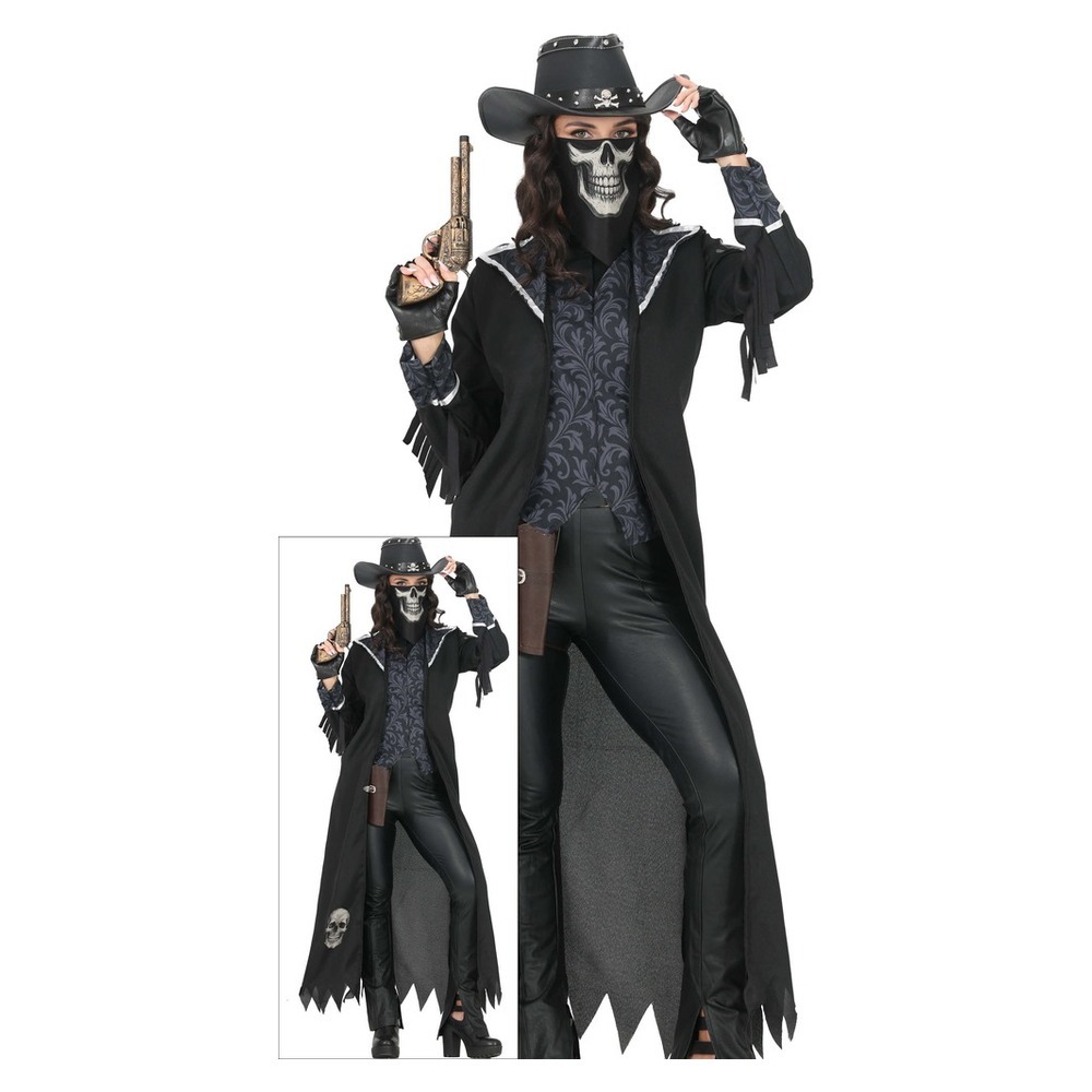 Gotisk Cowgirl Kostume Sort | Det vilde vesten kostume til kvinder - Temashop