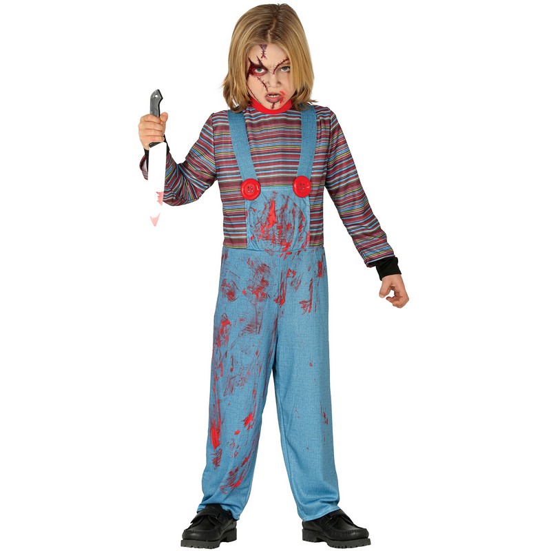 Dræberdukke Børnekostume - TV-serier / Film kostume til børn i størrelserne 98-152 | Chucky udklædning til børn - Temashop