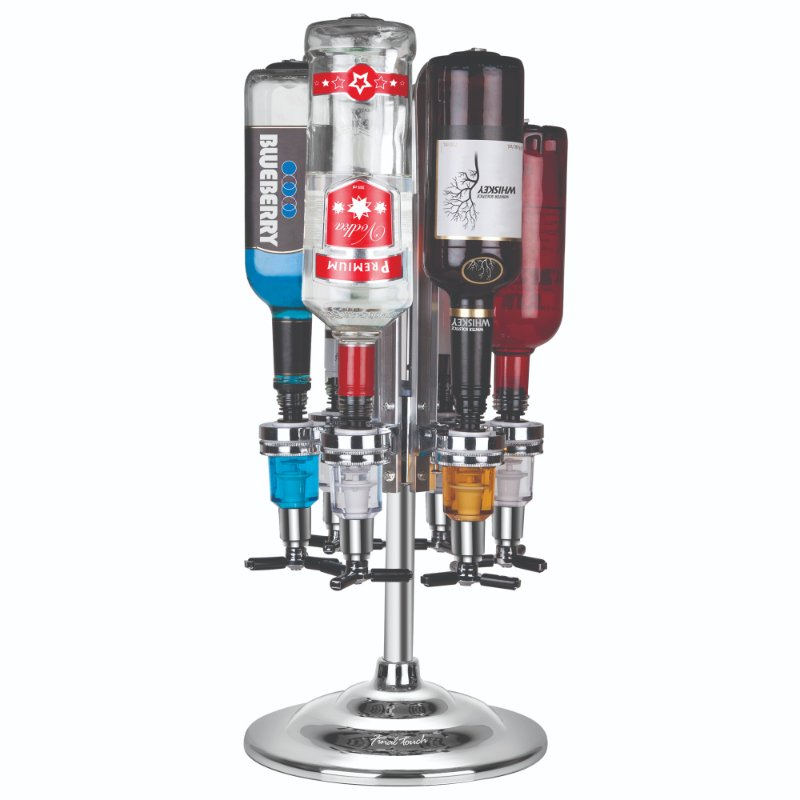 Final Touch Roterende LED Flaskeholder Til 6 Flasker - 1 stk (24 x 35 x 24 cm) - Temashop