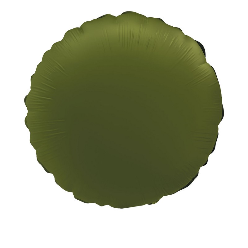 Rund Folieballon Olivengrøn - 1 stk (45 cm) | Grønt tema Folieballoner - Temashop