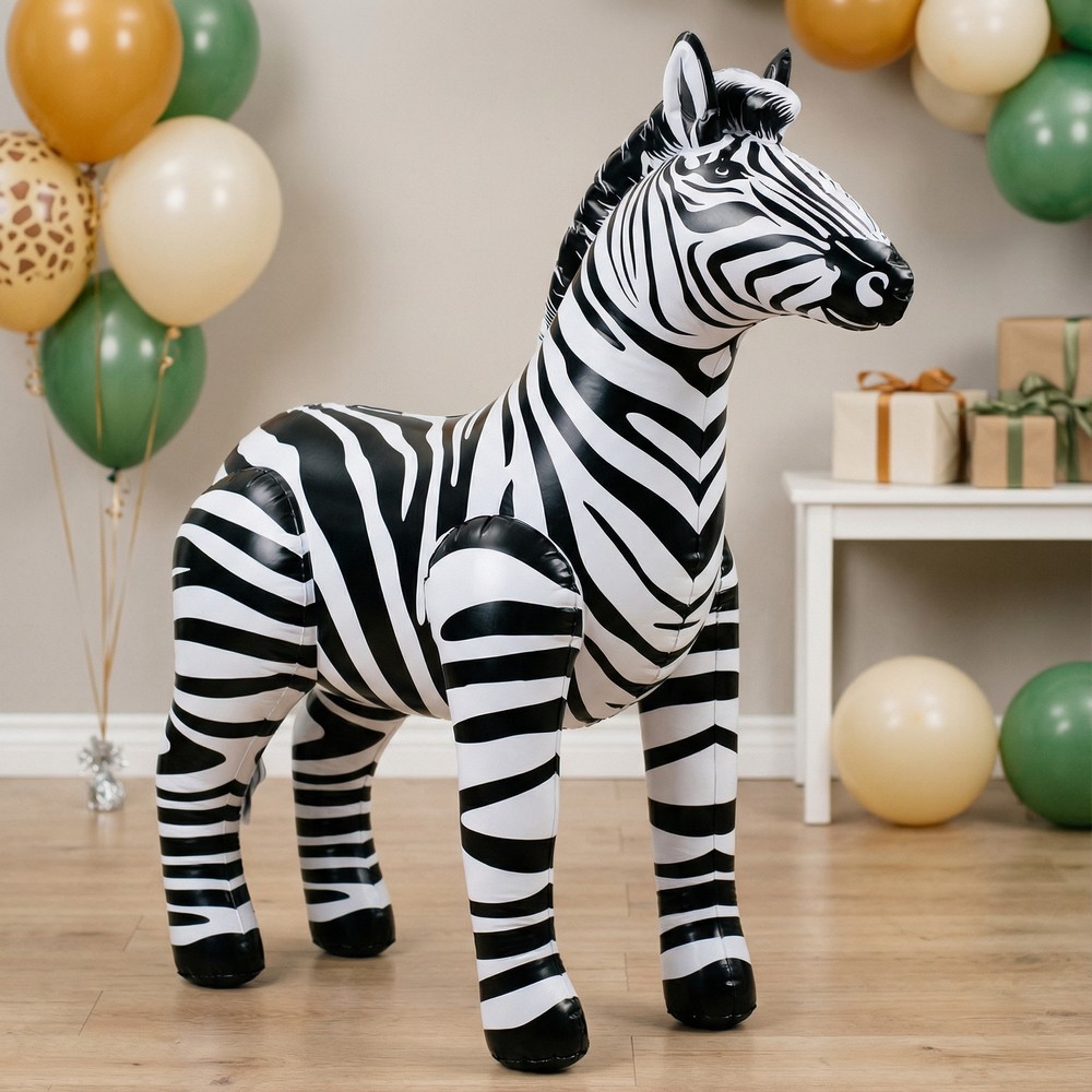 Oppustelig Zebra - 1 stk (60 x 55 cm) | Zebra Oppusteligt deko - Temashop