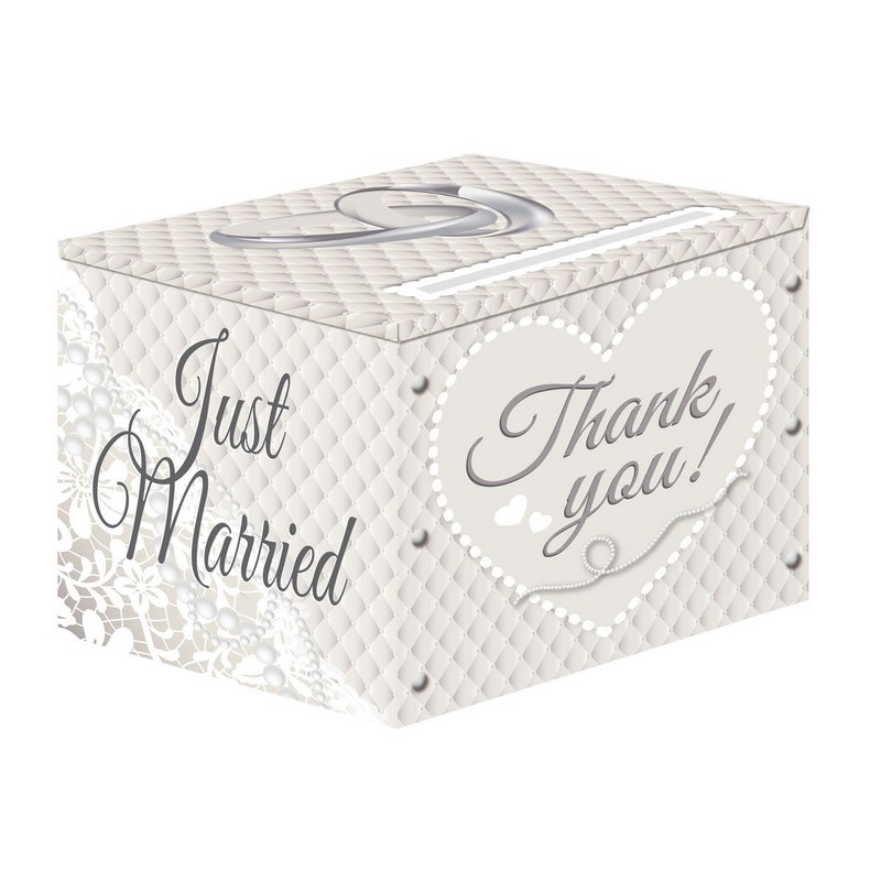 Just Married Bryllupsæske - 1 stk (30 x 25 x 30 cm) | Bryllup Æsker - Temashop