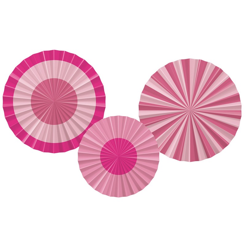 Rosetter Pink Mix - 3 stk (35 cm & 25 cm) | Pink tema Vifter / Rosetter - Temashop