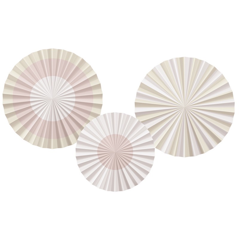 Pastel Rosetter Rosa - 3 stk (25 - 35 cm) | Pastel Vifter / Rosetter - Temashop