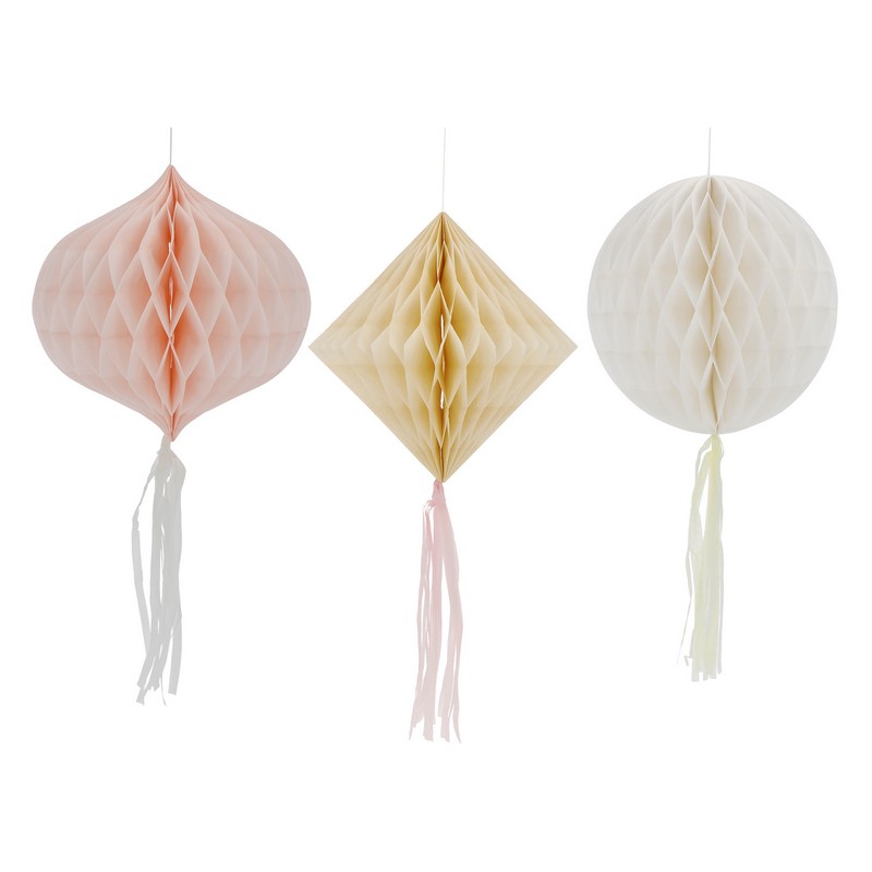 Honeycombs Pastel - 3 stk (25 - 30 cm) | Pastel Honeycombs - Temashop