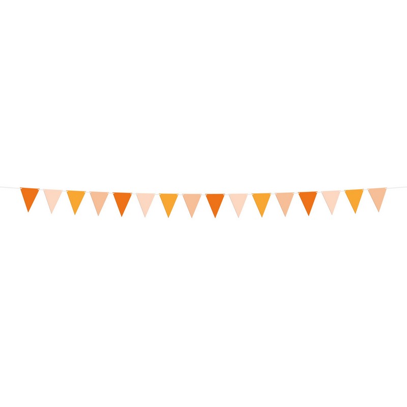 Peach Vimpelguirlande Orange/Natur - 1 stk (17 x 21 cm) | Fersken Tema Guirlander - Temashop