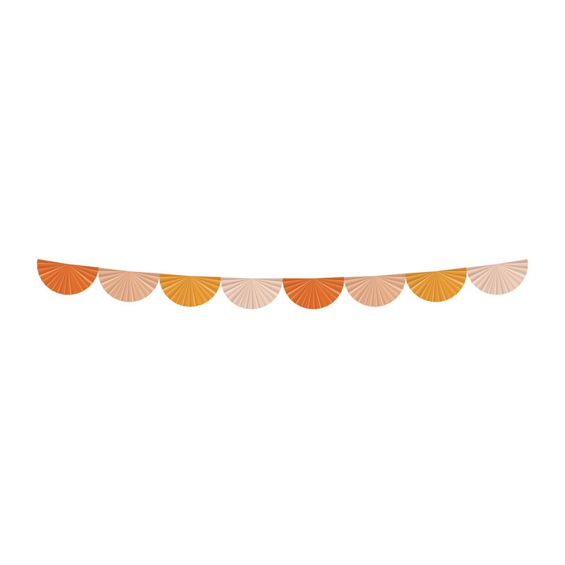 Vifteguirlande Fersken/Orange - 1 stk (4 m) | Fersken Tema Guirlander - Temashop