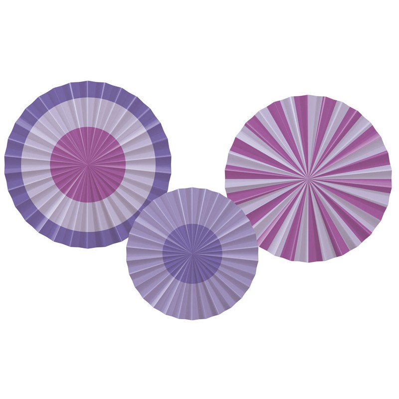 Posh Purple Rosetter Lilla - 3 stk (25 - 35 cm) | Lilla tema Vifter / Rosetter - Temashop