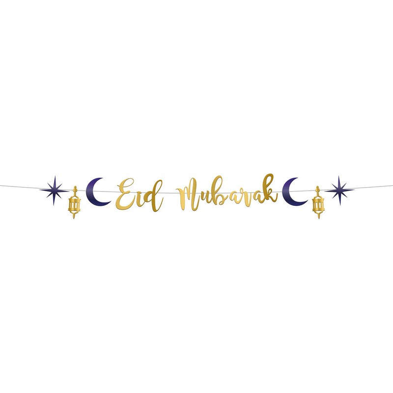 Eid Mubarak Guirlande Blå/Guld