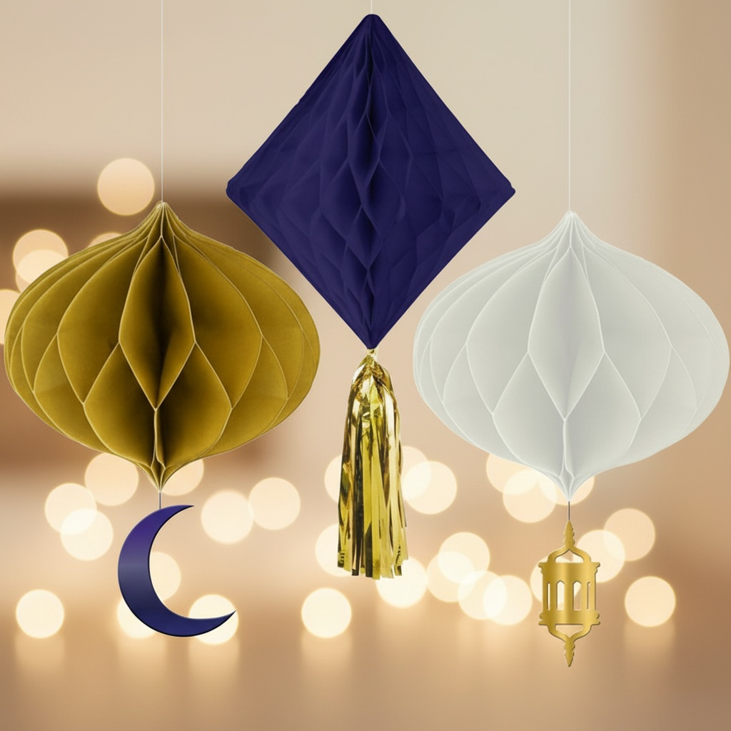Eid Mubarak Honeycombs - 3 stk | Eid Honeycombs - Temashop