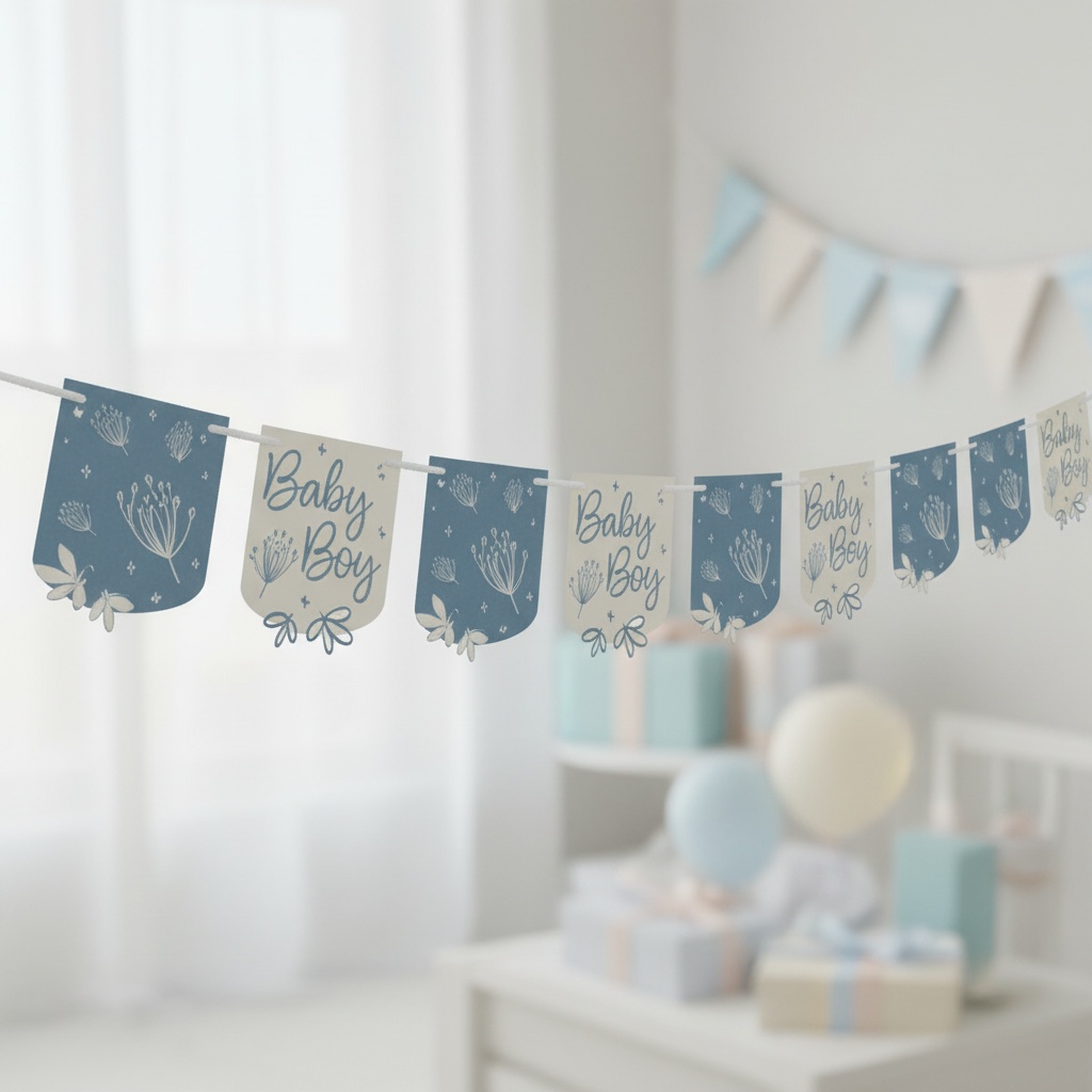 It's a Boy Guirlande Blå