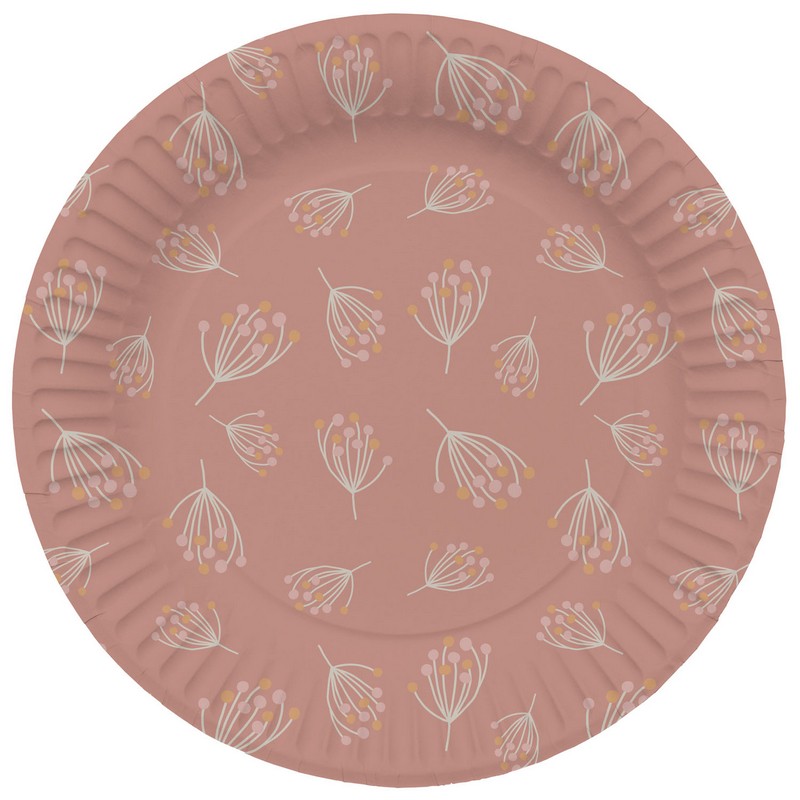 Blooming Baby Girl Paptallerkener Rosa - 8 stk (23 cm) | Babyshower Tallerkner - Temashop
