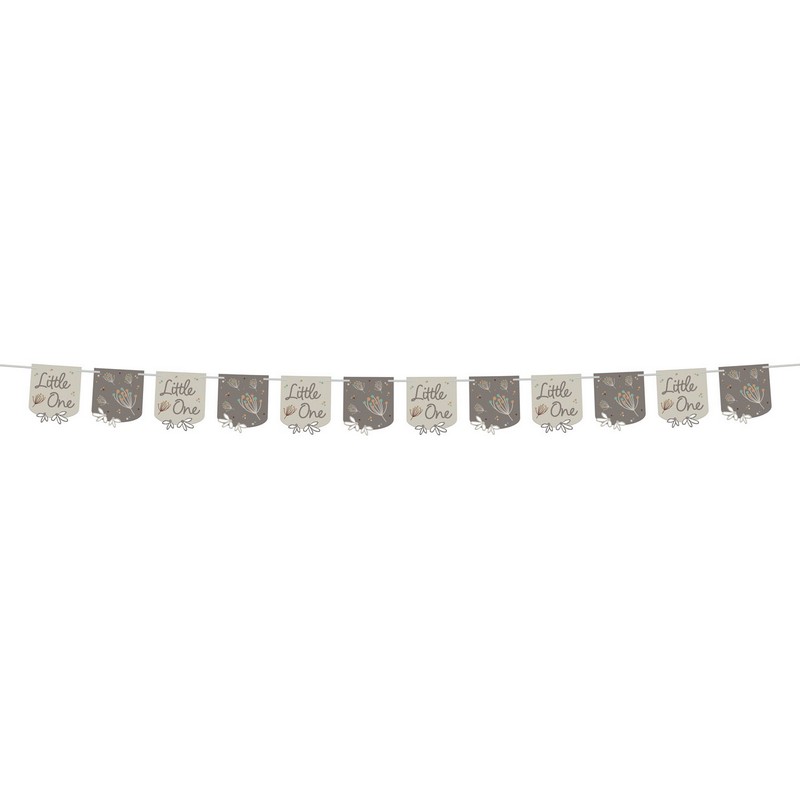 Little One Guirlande Grå/Hvid - 1 stk (6 m) | Babyshower Guirlander - Temashop