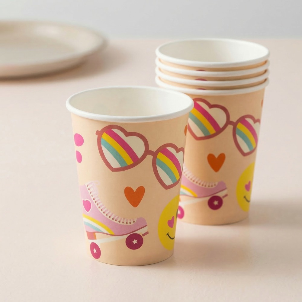 Boho Girlz Papkrus - 8 stk (250 ml) | 60'erne Hippie Krus - Temashop