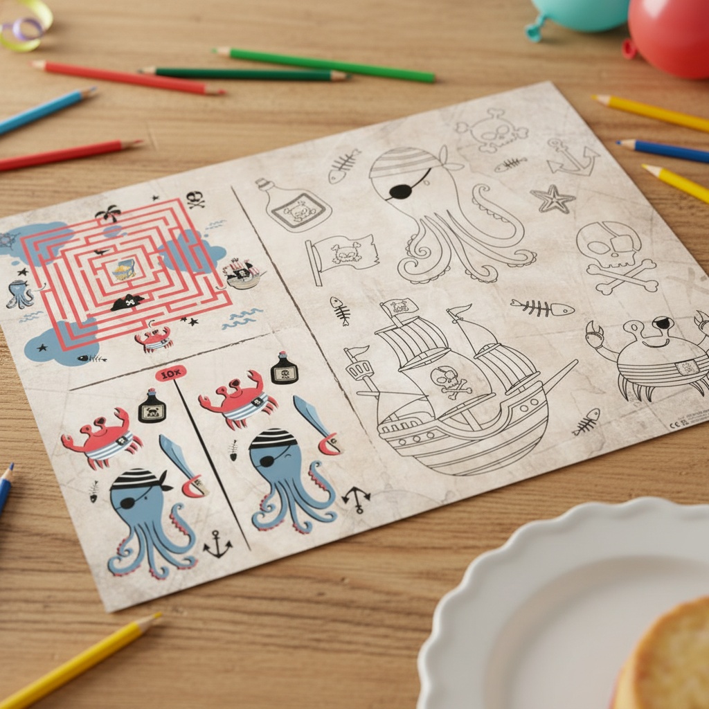 Pirat Aktivitetsdækkeservietter