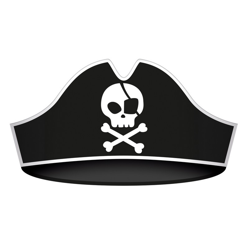 Pirat Partyhatte - 6 stk (33,5 x 15 cm) | Pirat Partyhatte - Temashop