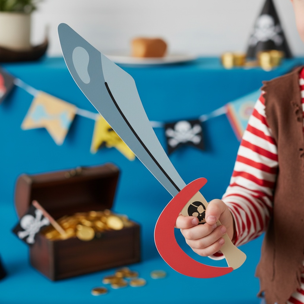 Pirat Partysværd - 6 stk (27 x 7,5 cm) | Pirat Våben - Temashop