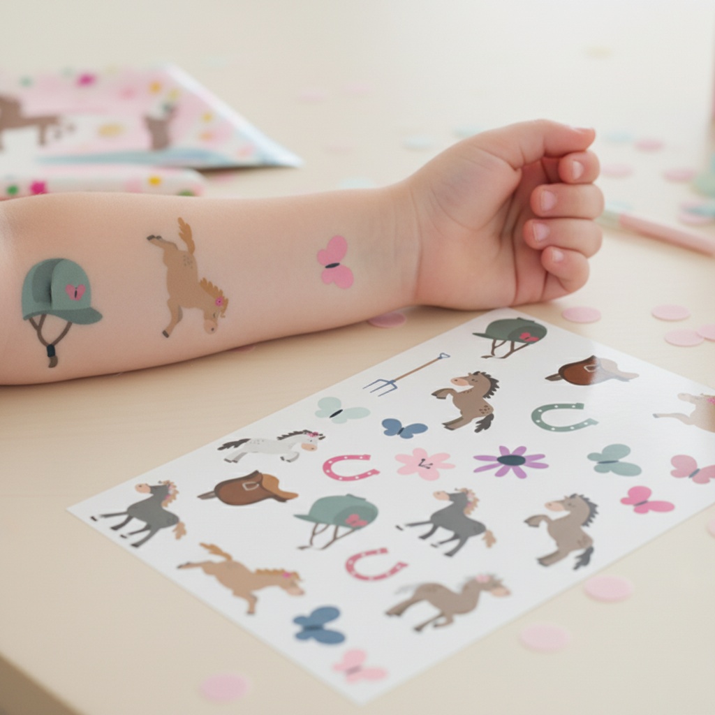 Hestetema Falske Tatoveringer - 25 stk | Hest Falske tatoveringer - Temashop