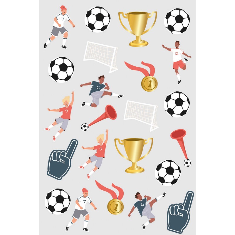 Fodbold Falske Tatoveringer - 1 ark (14 x 21 cm) | Fodbold Falske tatoveringer - Temashop